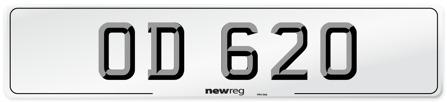 OD 620 Number Plate from New Reg